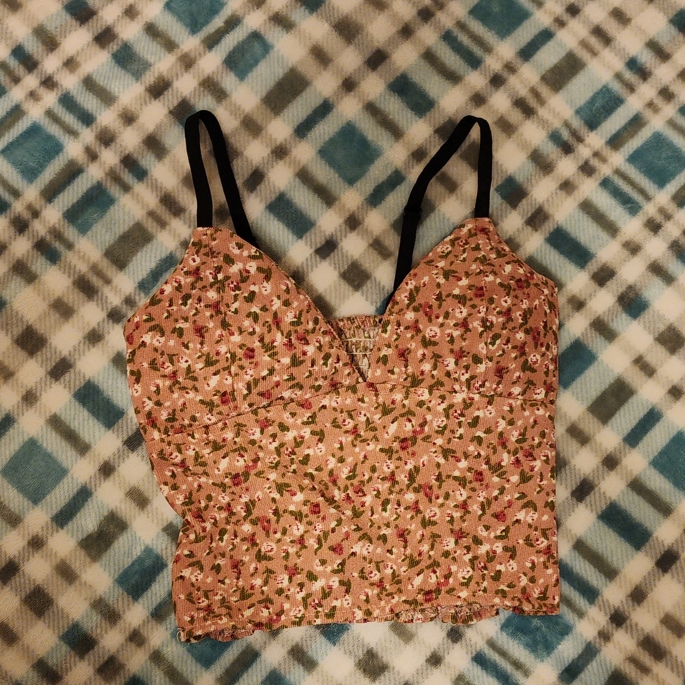 Floral Scrunch-back Crop Top